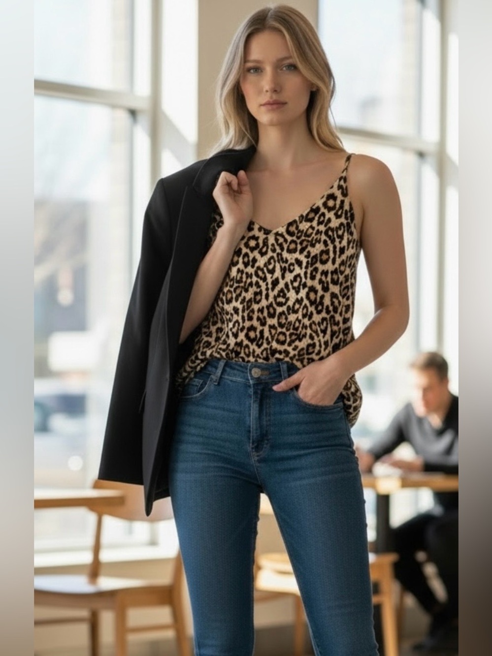 Banana Republic Leopard Print Cami - Tan, Black, Brown